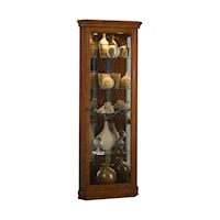 Transitional Corner Curio with Adjustable Shelves