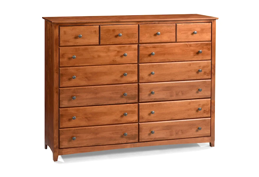 Shaker Bedroom 14-Drawer Dresser by Archbold Furniture at Pilgrim Furniture City