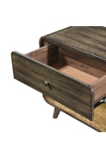 New Classic Rex Mid-Century Modern Single Drawer Nightstand with Built-in LEDs