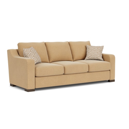 Transitional Sofa with Sloped Track Arms