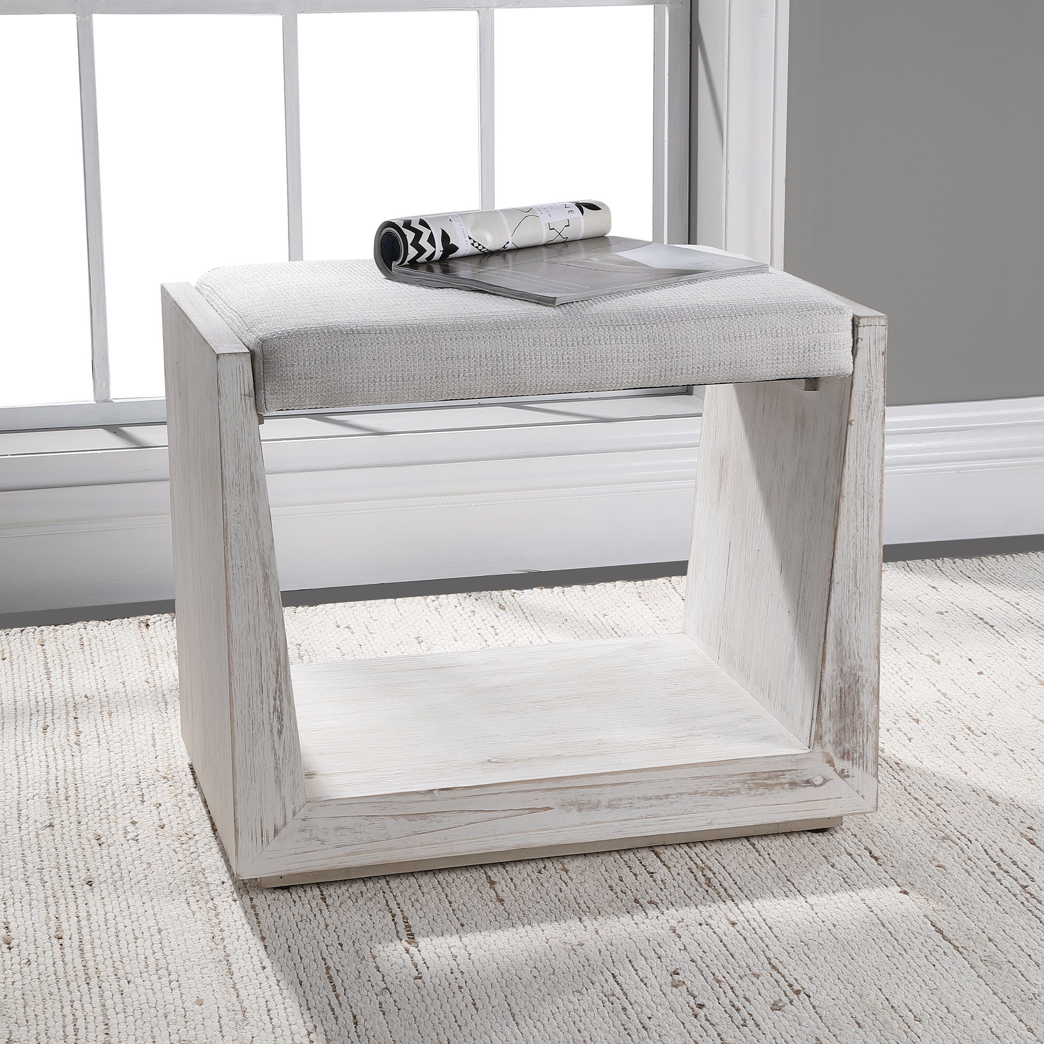 Uttermost Accent Furniture - Benches Cabana White Small Bench