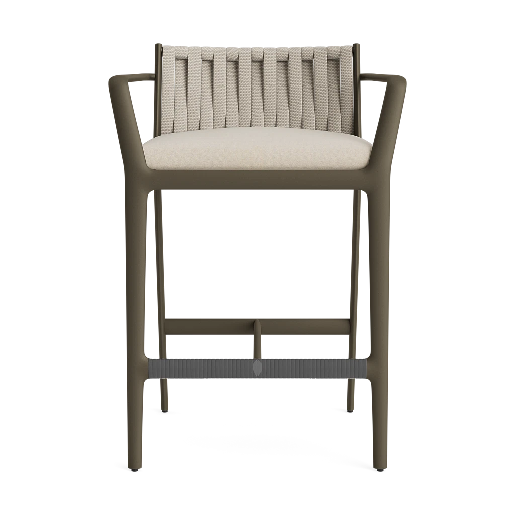 Brown Jordan H Low-Back Rope Barstool w/Arms