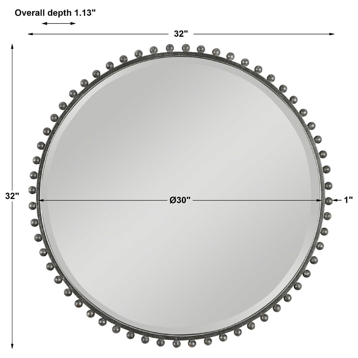 Uttermost Mirrors - Round Taza Round Iron Mirror