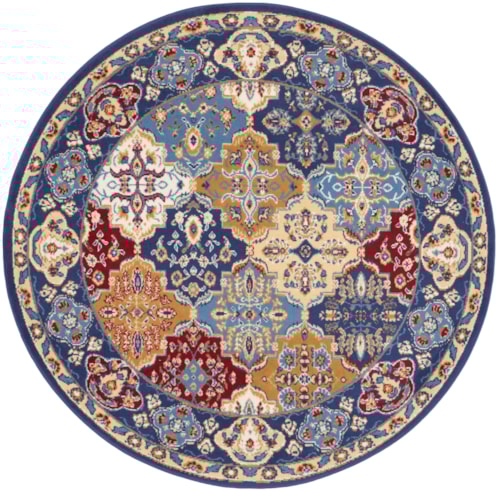 5'3"  Multicolor Round Rug