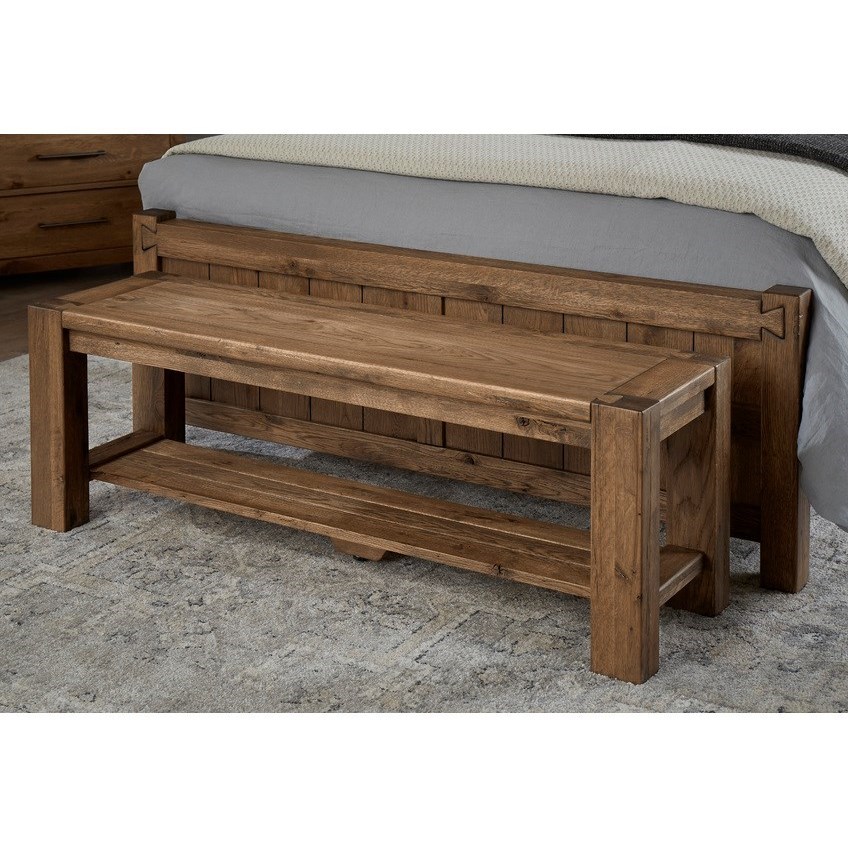 Rustic wood bench discount for end of bed