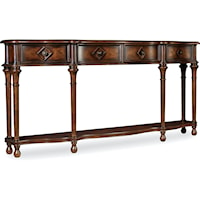 Transitional  4-Drawer 72" Hall Console with Lower Display Shelf
