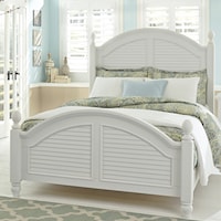 Cottage Queen Poster Bed with Arched Crown Molding