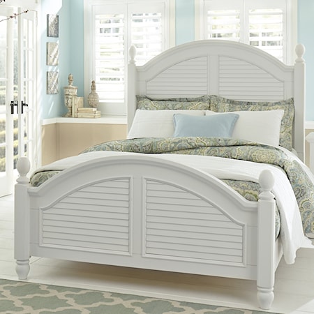 Cottage King Poster Bed with Arched Crown Molding