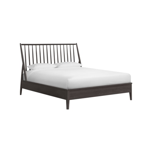 Contemporary Queen Bed with Spindle Headboard