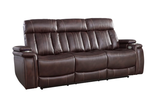 Casual Power Reclining Sofa with Drop Down Center Console