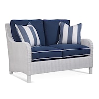 Transitional Loveseat with with Throw Pillows