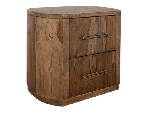 Modern Rustic 2-Drawer Nightstand with Microfiber Lined Top Drawer