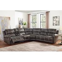 Casual Sectional Sofa with Nail-Head Trim
