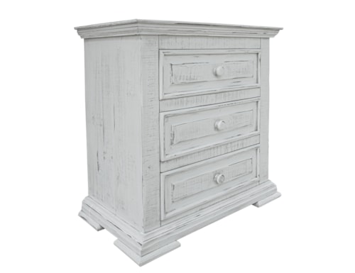 Rustic Nightstand with Microfiber-Lined Top Drawer