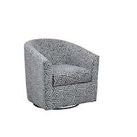 Ritzy Contemporary Barrel Chair with Swivel Base