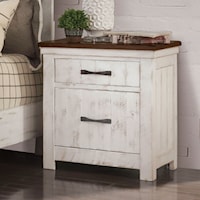 Transitional Nightstand with USB Plug & Hidden Jewelry Drawer
