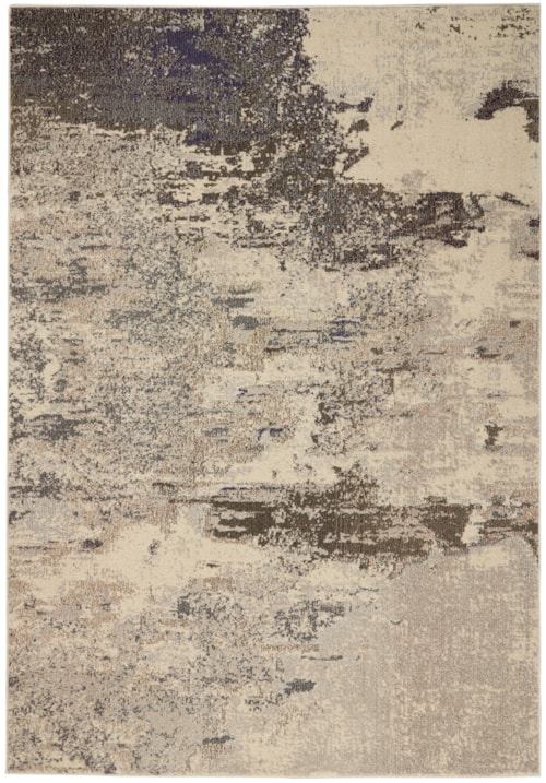 3'11" x 5'11" Ivory/Grey Rectangle Rug