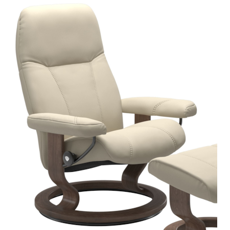 Small Reclining Chair with Classic Base