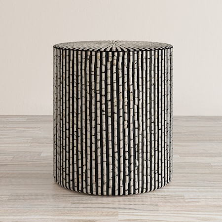 Round Capiz Accent Table