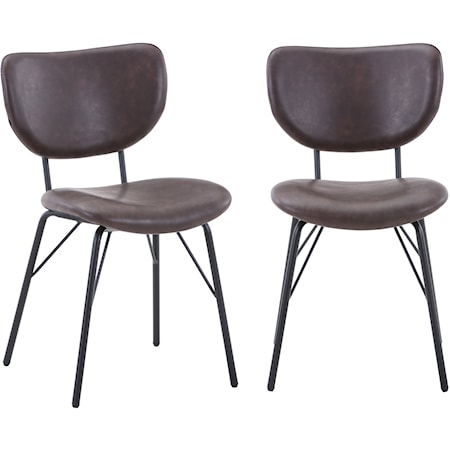 Owen Contemporary Upholstered Dining Chair - Dark Brown
