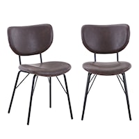 Owen Contemporary Upholstered Dining Chair - Dark Brown (2/qty)