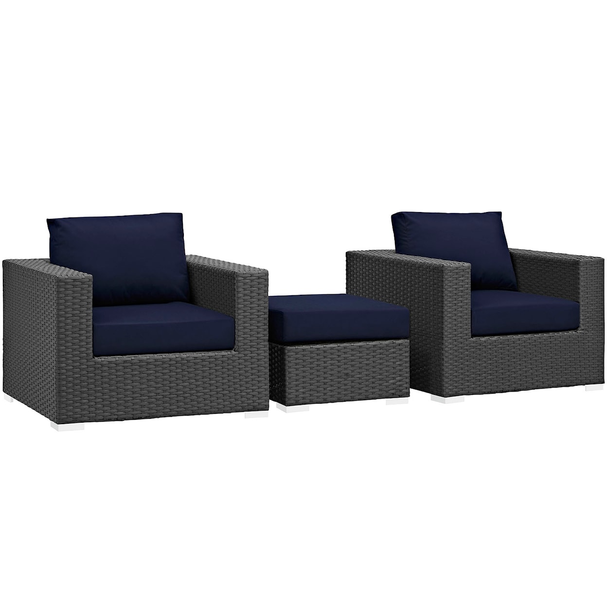 Modway Sojourn Outdoor 3 Piece Sectional Set