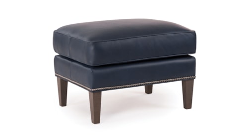 Transitional Ottoman with Tapered Legs
