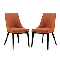 Viscount Upholstered Dining Side Chair - Black/Orange - Set of 2
