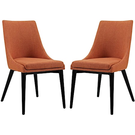 Viscount Upholstered Dining Side Chair - Black/Orange - Set of 2