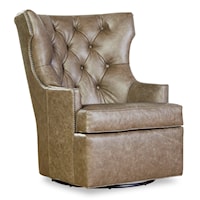 Transitional Swivel Chair with Wing Back