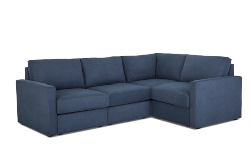 Flex 4-Seat Sectional Sofa with Standard Arm - Denim