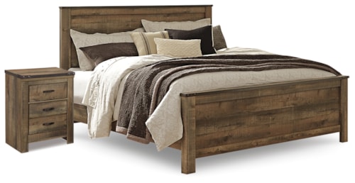 King Panel Bed And Nightstand