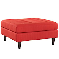 Empress Contemporary Upholstered Large Tufted Ottoman - Atomic Red