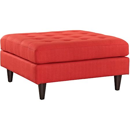 Empress Contemporary Upholstered Large Tufted Ottoman - Atomic Red
