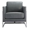 Moe's Home Collection Luxley Luxley Club Chair Lava Grey Leather