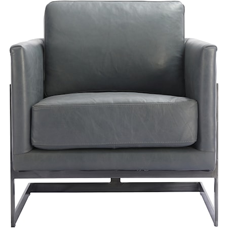 Luxley Club Chair Lava Grey Leather