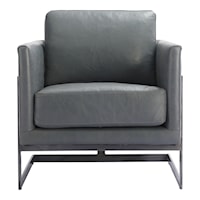 Luxley Club Chair Lava Grey Leather