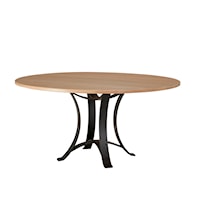 Farmhouse 60" Round Dining Table with Metal Base