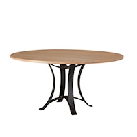 Farmhouse 48" Round Dining Table with Metal Base