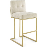Gold Stainless Steel Upholstered Fabric Bar Stool