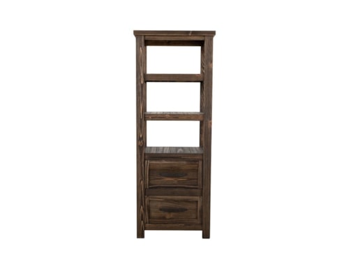 Farmhouse 2-Drawer Pier with Open Shelving