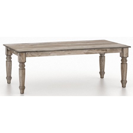 Traditional Farmhouse Rectangular Dining Table with Distressed Wood Finish
