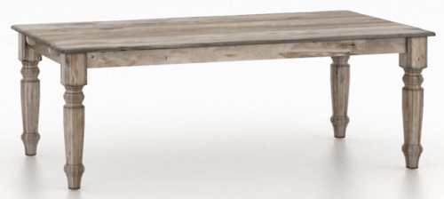 Traditional Farmhouse Rectangular Dining Table with Distressed Wood Finish