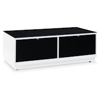 Rectangular Coffee Table with Black Glass Top