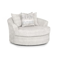Contemporary Swivel Lounger with Flared Armrests