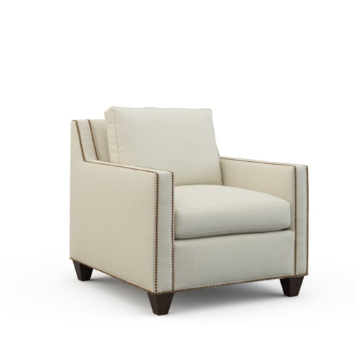 Transitional Upholstered Chair with Track Arms