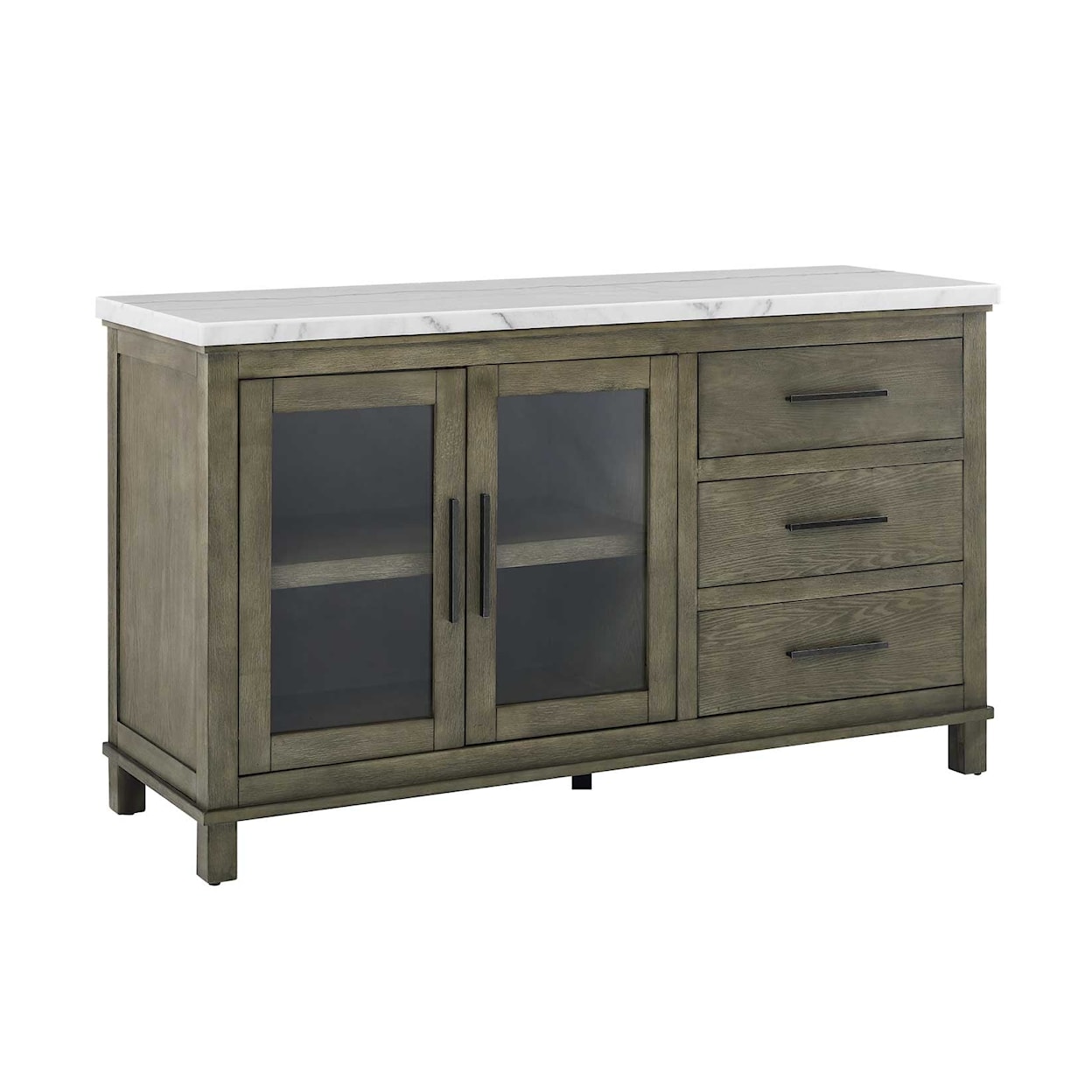 Steve Silver Grayson Server with White Marble Top and Storage