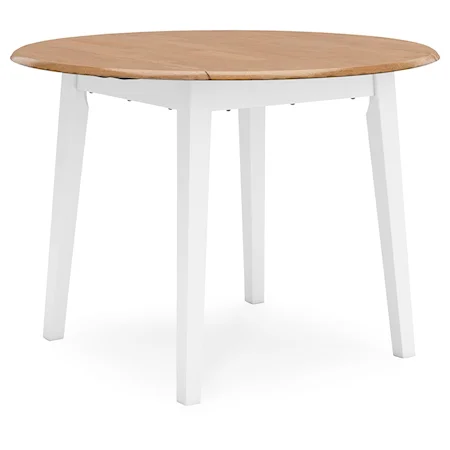 Casual Round Dining Table with Drop Leaves