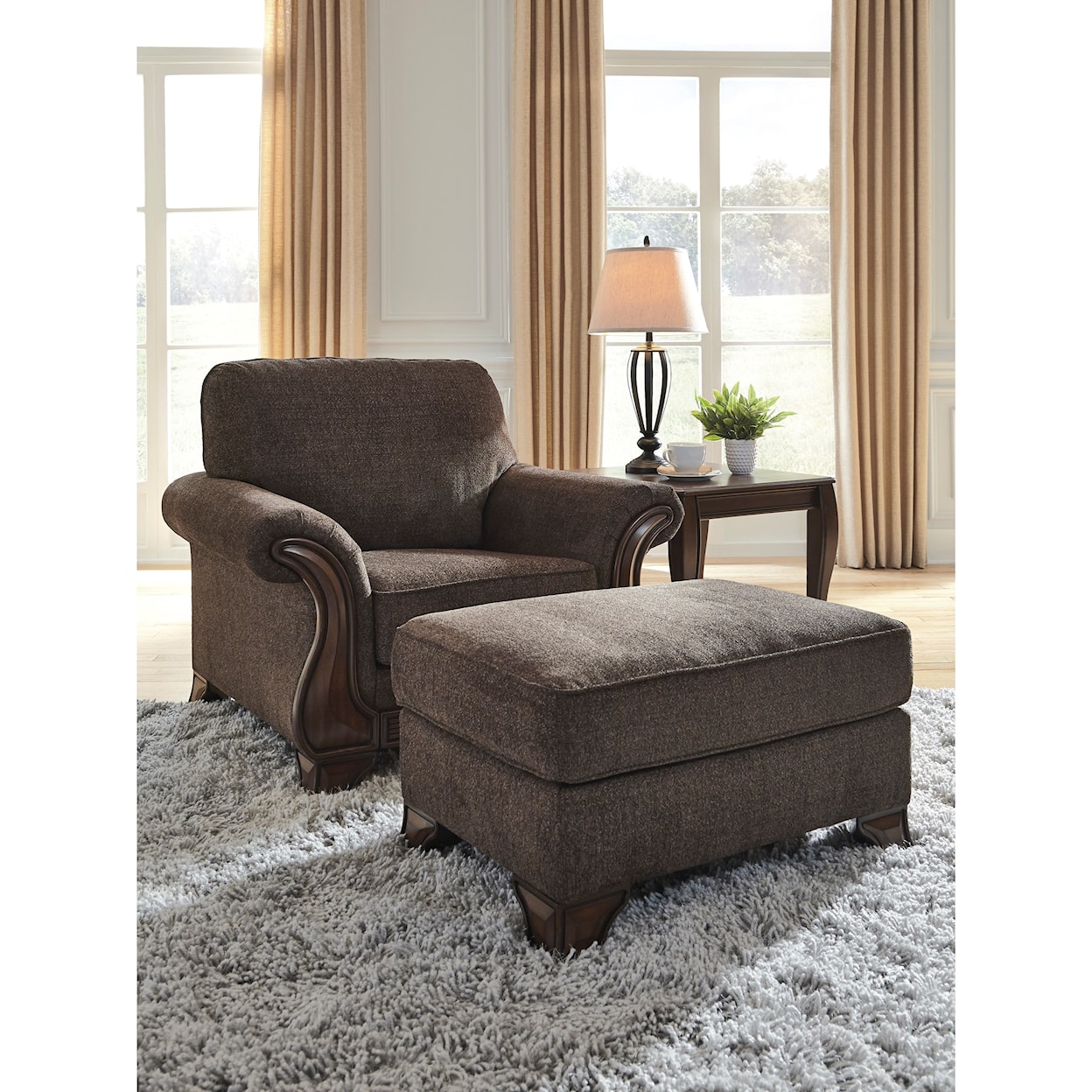 Benchcraft by Ashley Miltonwood Chair and Ottoman Set