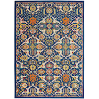 5'3" x 7'3" Navy Multicolor Rectangle Rug